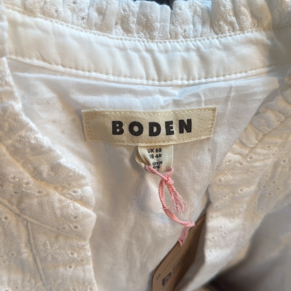 Boden Wren Double Cloth Short Dress NWT white size 4 - Picture 6 of 11